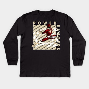 Silver Power Ranger's Blazing Standoff Kids Long Sleeve T-Shirt